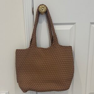 Brown Woven Tote Bag